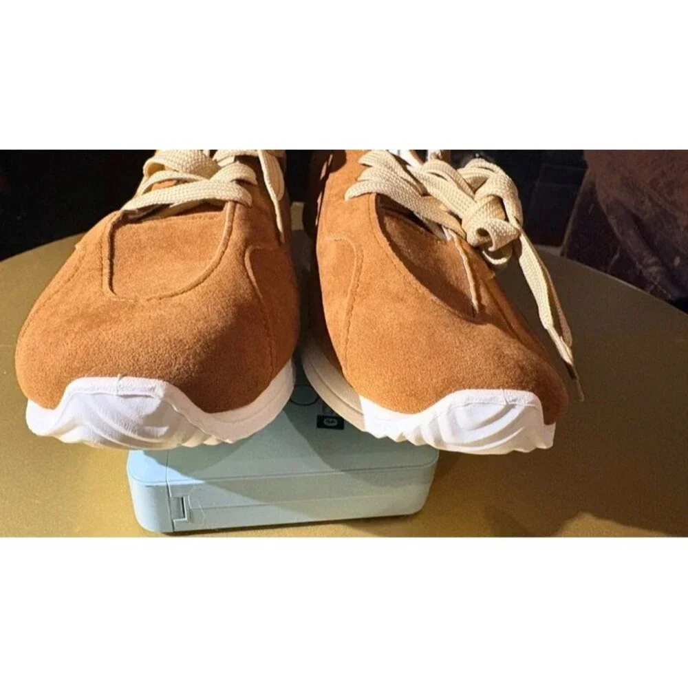 New Brown Faux Suede Sneakers Sz 9